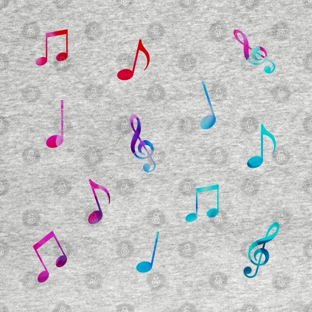 Rainbow Watercolor Music Notes Multipack (12pcs) by broadwaygurl18